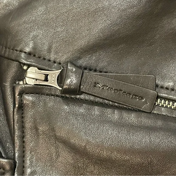 Mackage Kenya, black Leather Biker moto Jacket - Picture 8 of 13